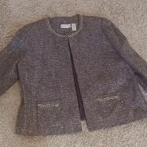 Vintage Alfred Dunner Women's Gray Tweed Blazer